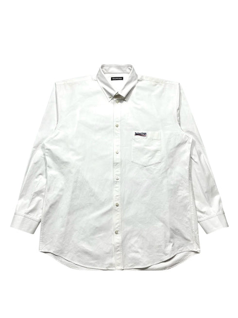 ロゴ刺繍コットンオーバーシャツ
