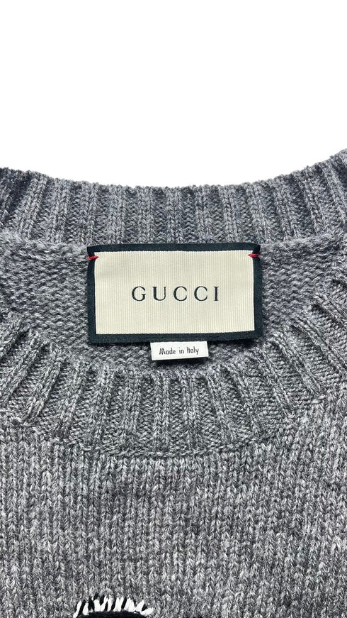 パンサーフェイスウールニットセーター