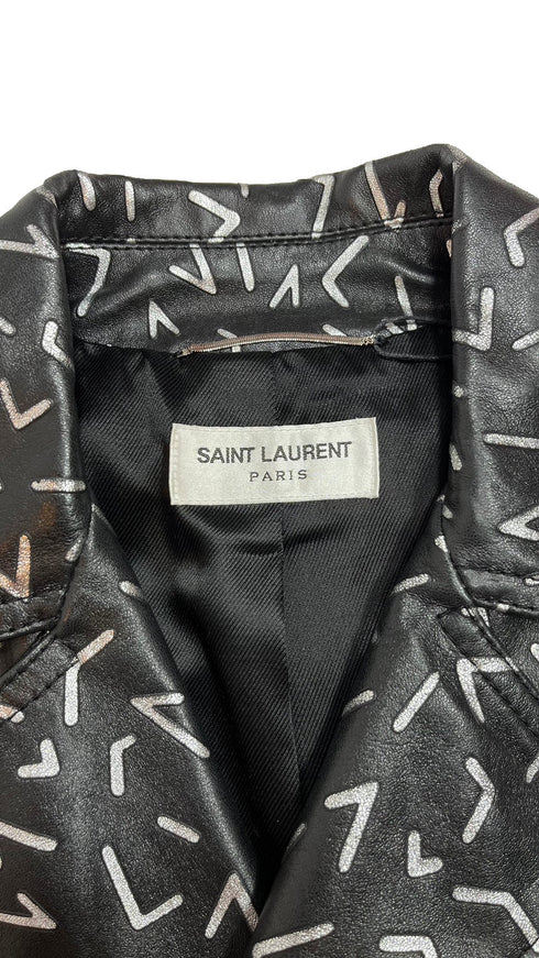 シルバー総柄レザージャケット