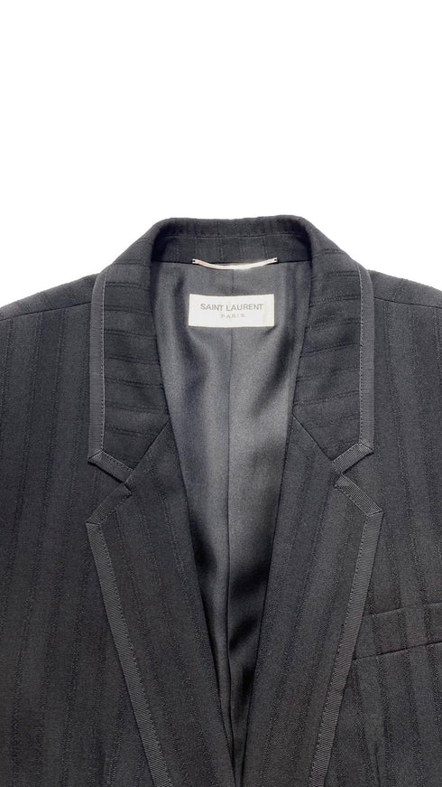 刺繍ストライプスーツジャケット