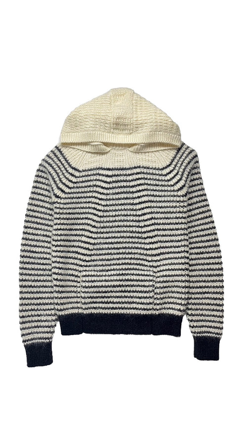 モヘヤボーダーニットフーディ