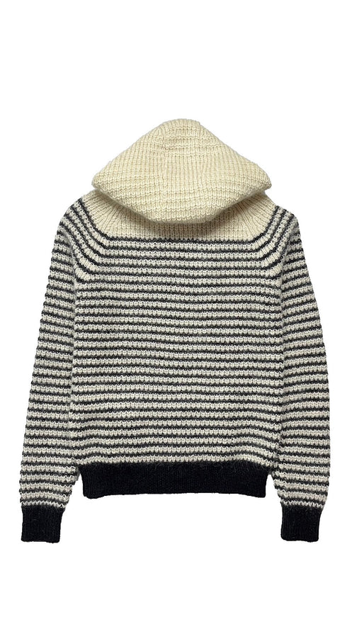 モヘヤボーダーニットフーディ