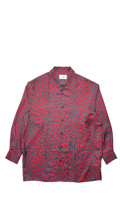 Ami Fit Heart-Print Shirt