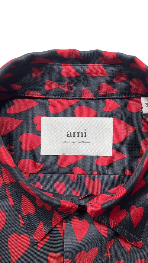Ami Fit Heart-Print Shirt