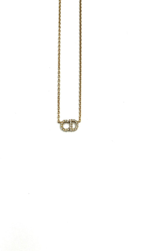 CLAIR D LUNEラインストーンネックレス