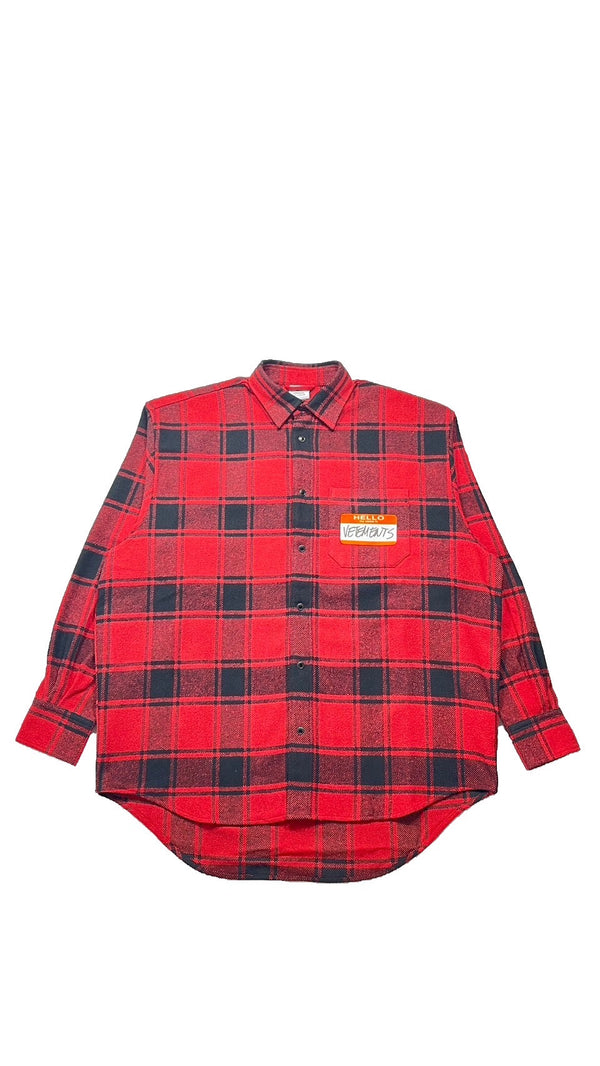 MY NAME IS VETEMENTS FLANNEL SHIRT