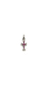 BABY FAT CH CROSS CHARM/PAVE PNK SAPH/18KWG