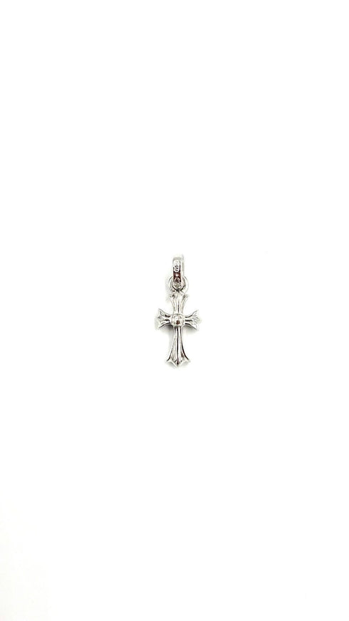 BABY FAT CH CROSS CHARM/PAVE PNK SAPH/18KWG