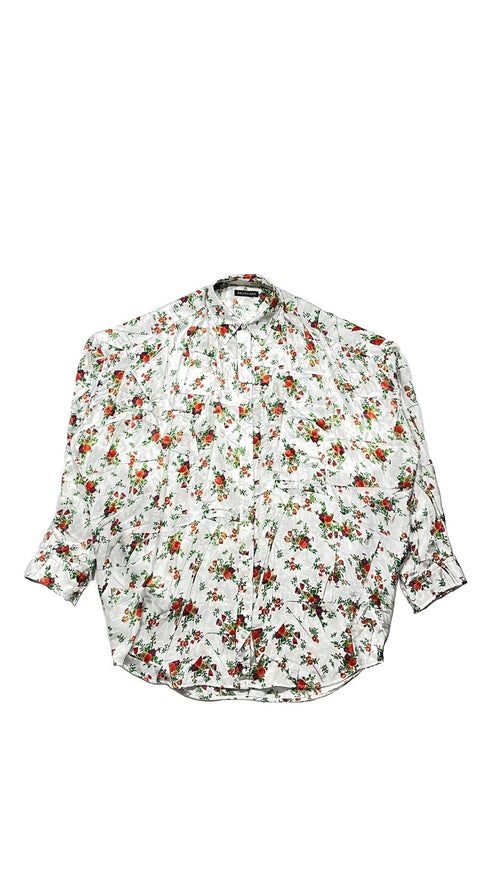 フローラル シルクシャツ