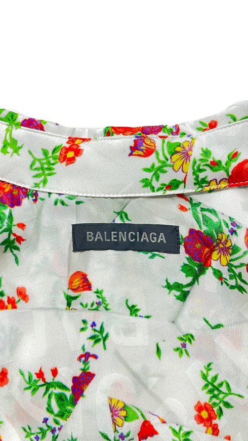 フローラル シルクシャツ