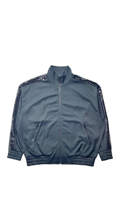 スパンコールラインジャージートラックジャケット