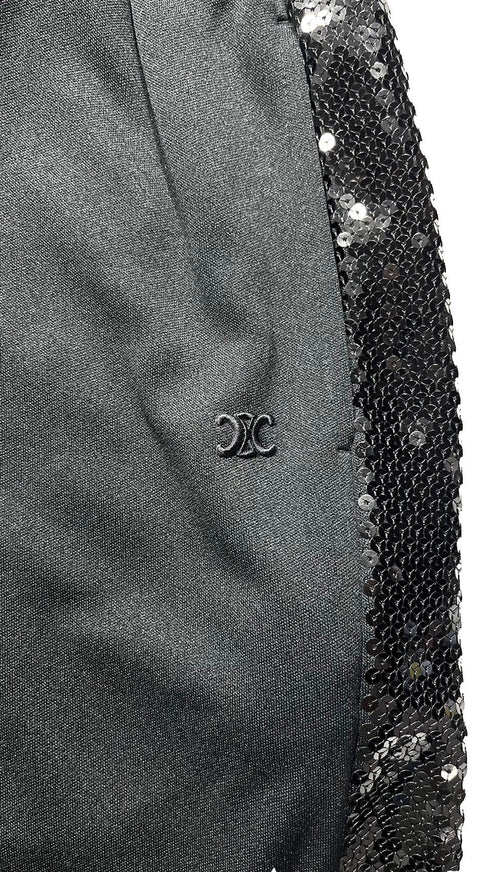 スパンコールラインジャージートラックハーフパンツ