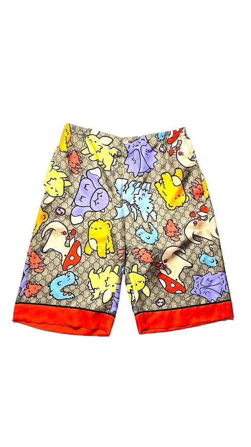 アニマルプリントナイロンハーフパンツ