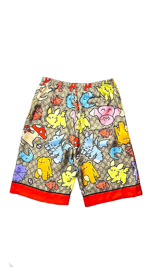 アニマルプリントナイロンハーフパンツ