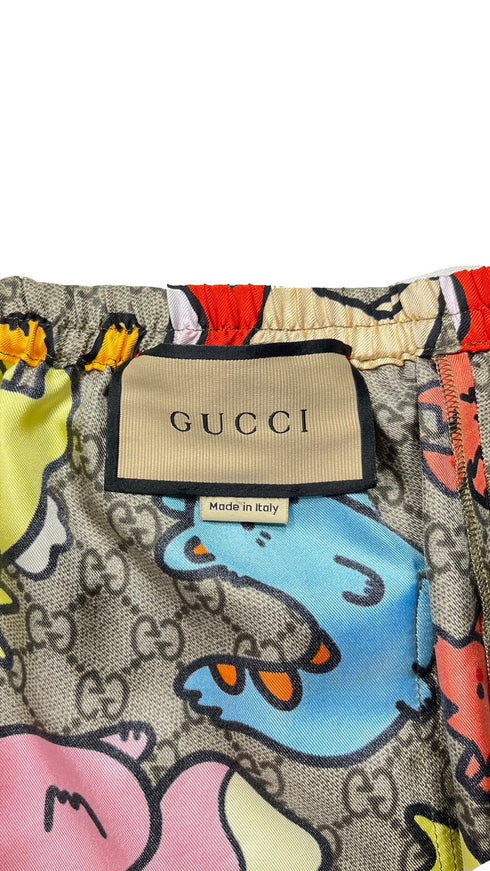 アニマルプリントナイロンハーフパンツ