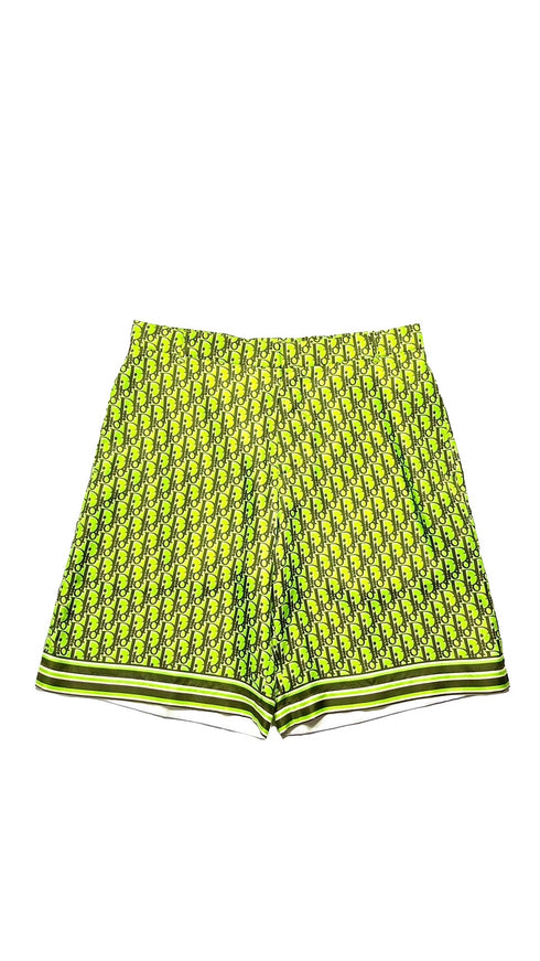 オブリークシルク総柄ハーフパンツ