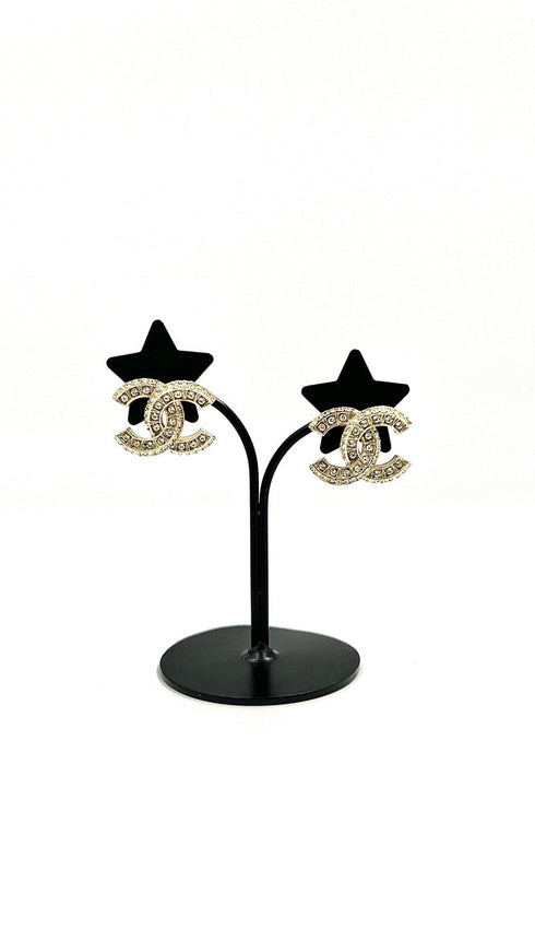 ココマークラインストーンピアスF17V