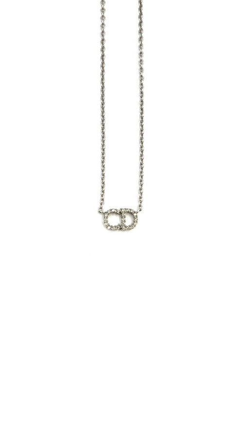 Clair D Luneラインストーンネックレス