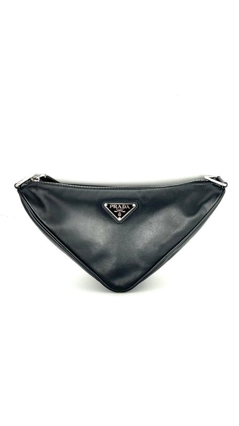 トライアングル レザー ショルダーバッグ