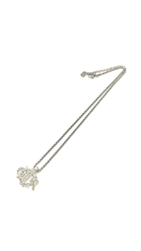 ロゴラインストーンネックレス