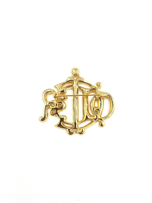 エンブレムロゴラインストーンブローチ