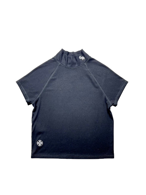 CH EMBRDRY Mock Neck Tee