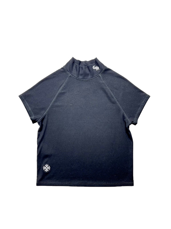 CH EMBRDRY Mock Neck Tee