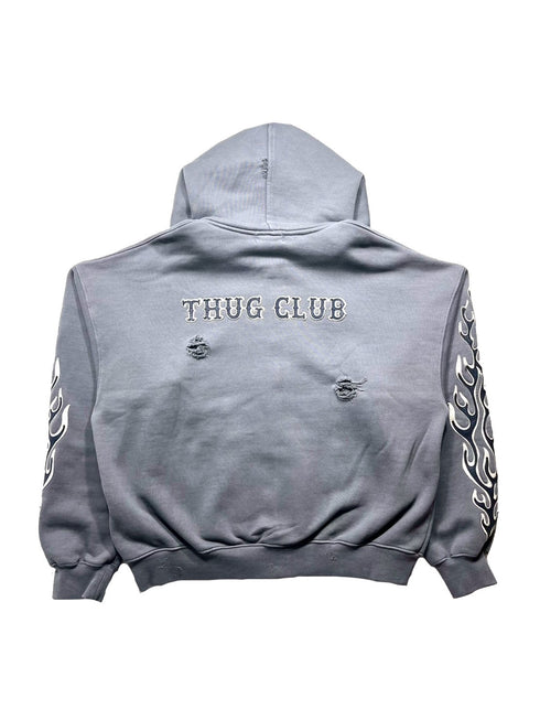 Leather Fleme Hoodie Zip Up