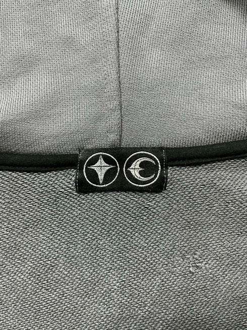 Leather Fleme Hoodie Zip Up