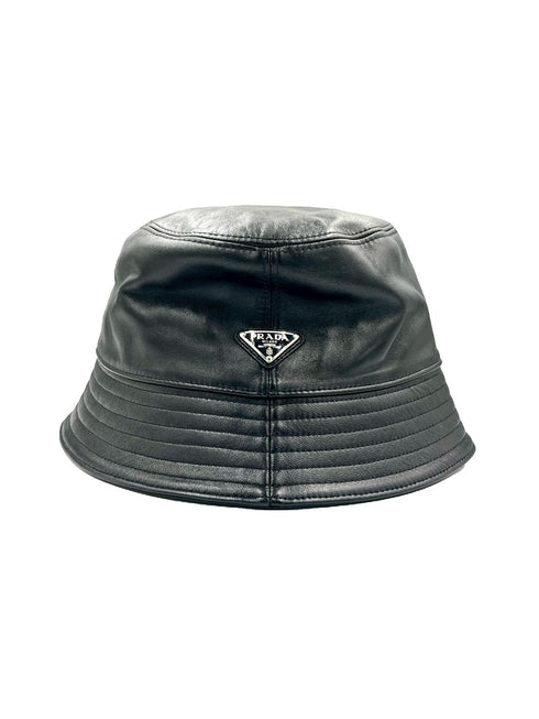 レザーロゴプレートバケットハット