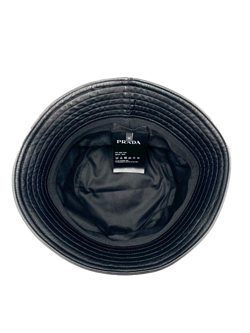 レザーロゴプレートバケットハット