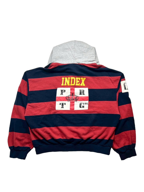 STRIPE POLO HOODIE