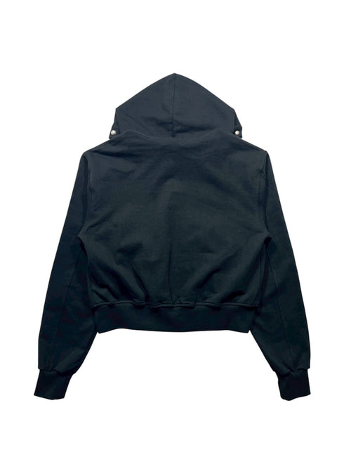 TC Studded Line Cropped Zip-Up Hoodie