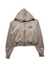 TC Studded Line Cropped Zip-Up Hoodie