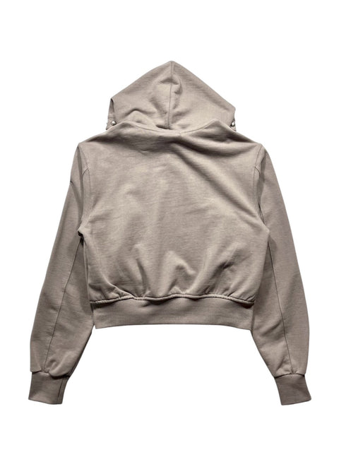 TC Studded Line Cropped Zip-Up Hoodie