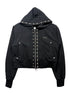 TC STUDDED LINE CROPPED ZIP-UP HOODIE