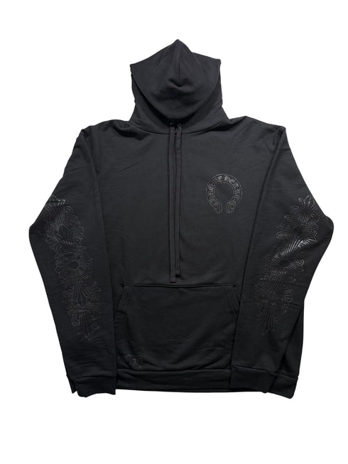 Black Floral Cross Hoodie