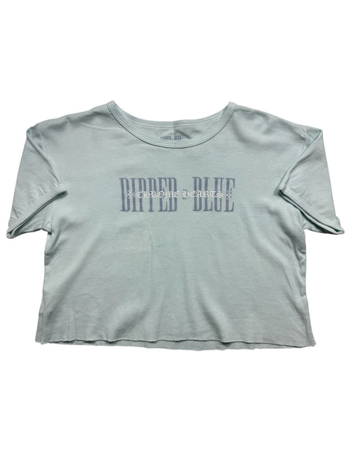 × DIPPED IN BLUE Logo Print Cropped Tee