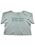 × DIPPED IN BLUE Logo Print Cropped Tee