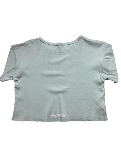 × DIPPED IN BLUE Logo Print Cropped Tee