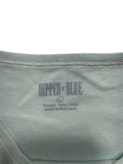 × DIPPED IN BLUE Logo Print Cropped Tee