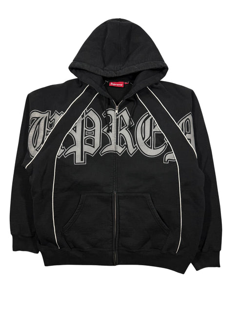 Paneled Zip Up Hooded Sweatshirt