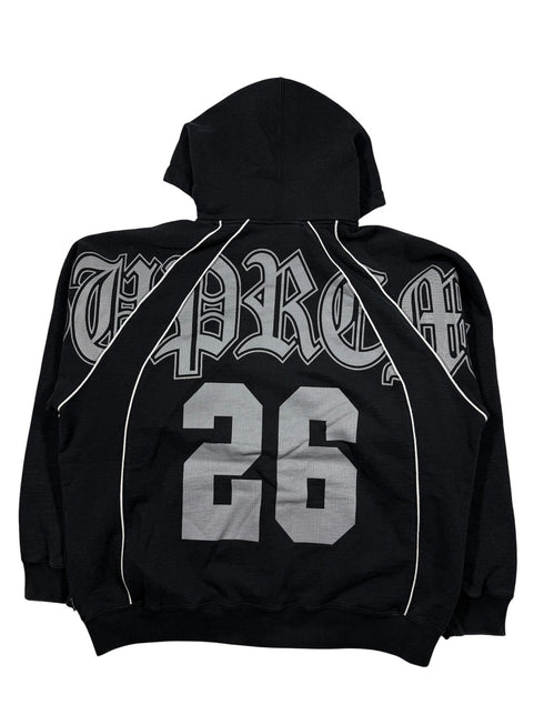 Paneled Zip Up Hooded Sweatshirt