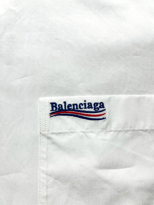 ロゴ刺繍コットンオーバーシャツ