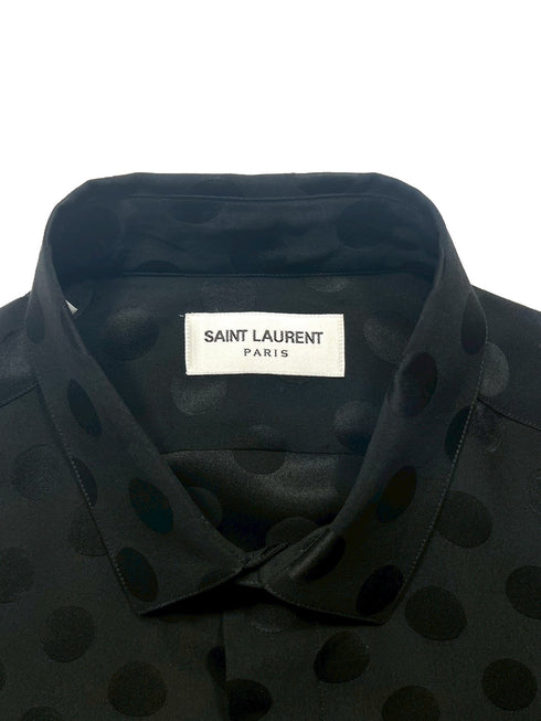 YVES Collar Classic Shirt in Dot silk