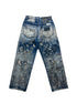 Hard Washed Damaged Denim Pants