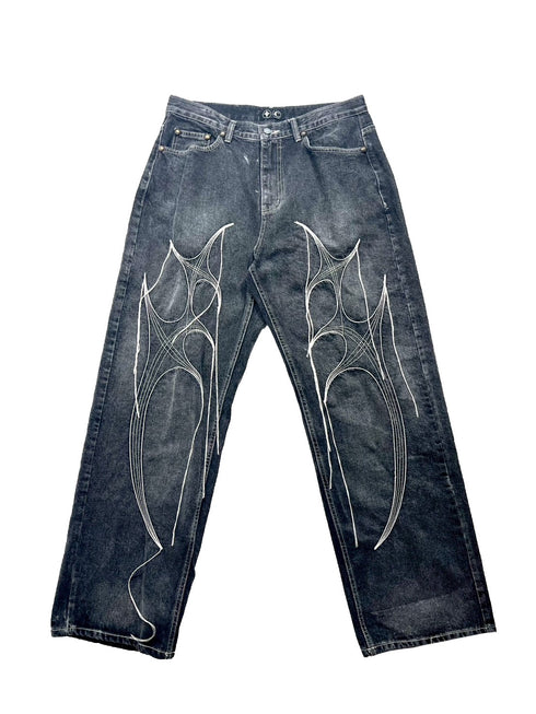Tribal tree Denim Pants