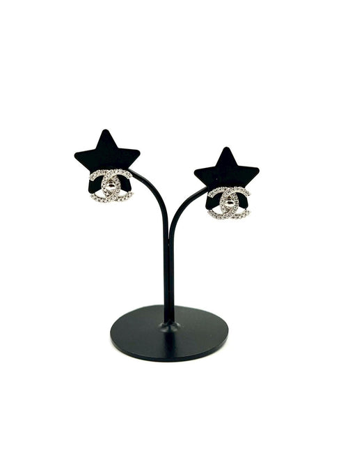 ココマークターンロックラインストーンピアス