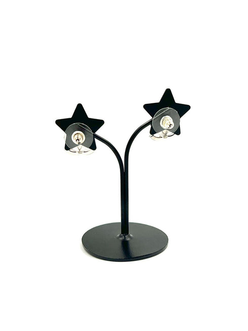 ココマークターンロックラインストーンピアス