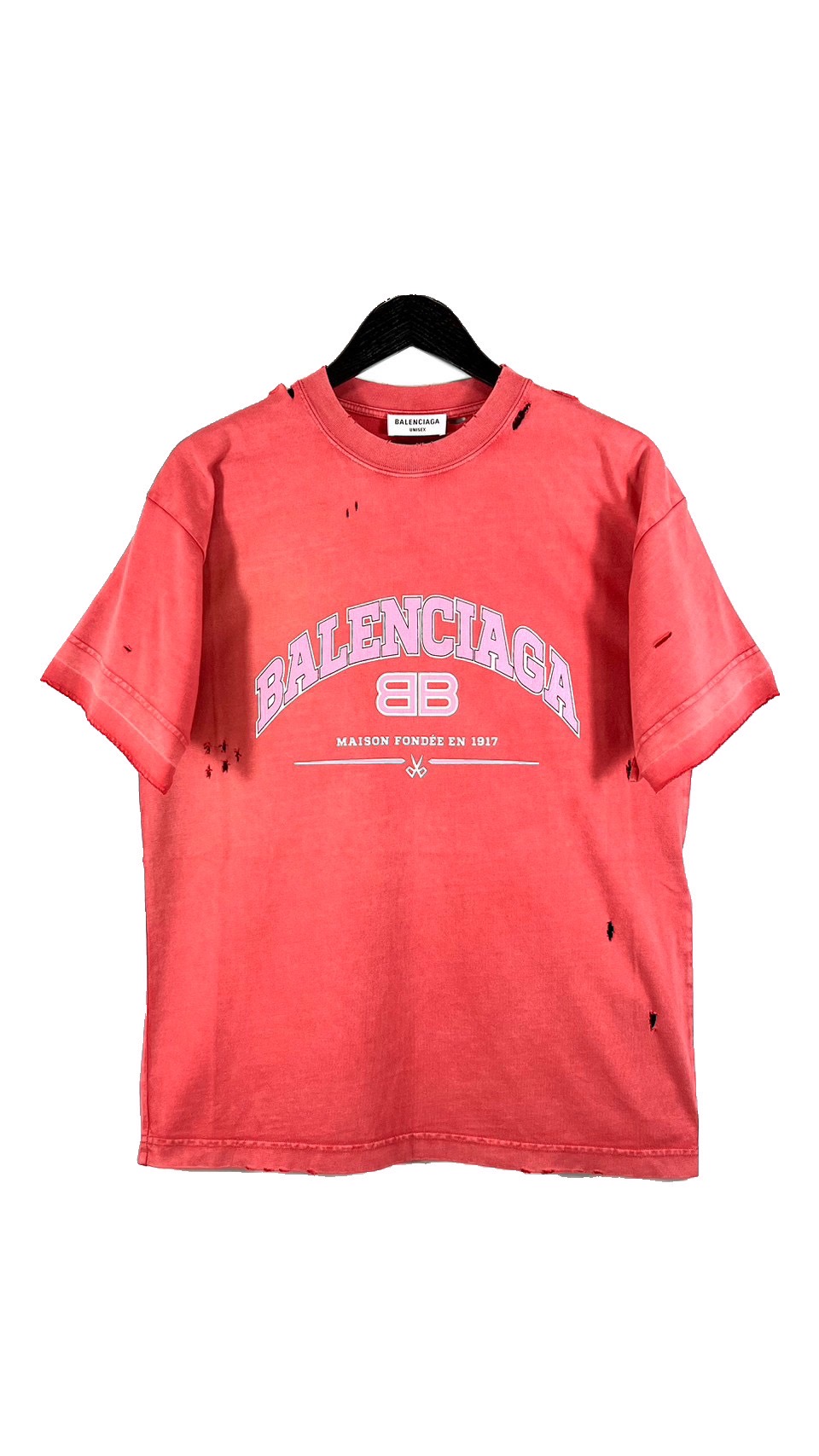 BALENCIAGA　BB logo damage T-shirt